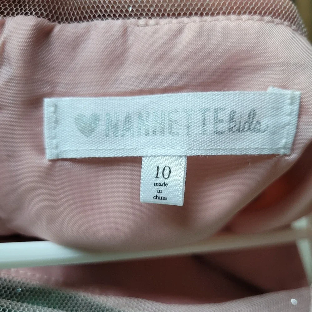 Nannette‎ Kids Girls Size 10 Dress Blush Pink 3D Rosette Tulle Formal Wedding